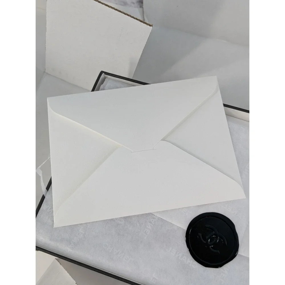 🖤Chanel Empty Gift Box White & Black Luxury Designer Packaging Note Cards Seal